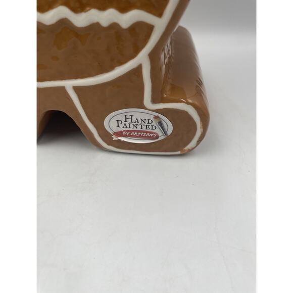 Disney Ceramic XL Winnie the Pooh Gingerbread Christmas🎄Cookie Jar NEW - Picture 8 of 11